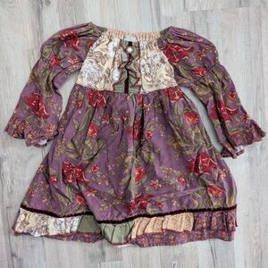 Bohemian Floral Peasant Dress